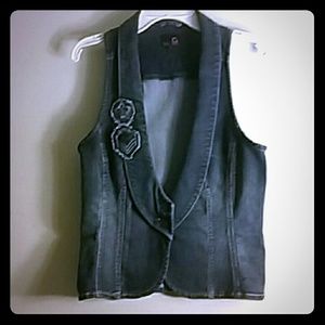Blue denim vest